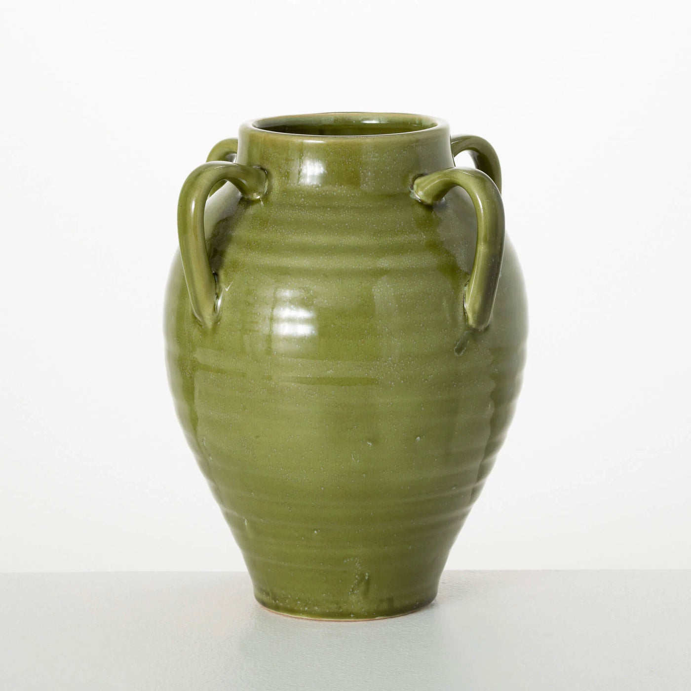 Four Handled Green Vase