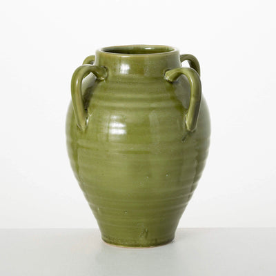 Four Handled Green Vase