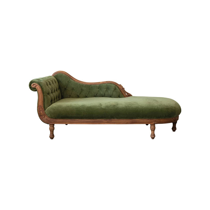 The Clara Green Velvet Chaise Lounge - More Coming