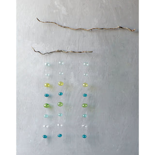 Hand-Blown Glass Bubble Garland - Shades of Green