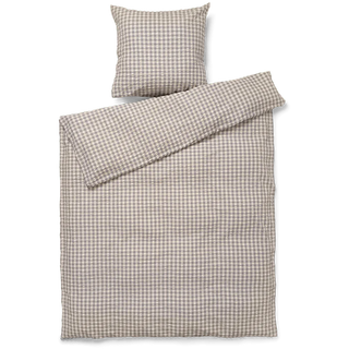 Baek and Bolge Duvet Seersucker Cover Set - Grey and Birch