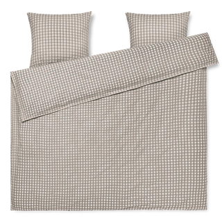 Baek and Bolge Duvet Seersucker Cover Set - Grey and Birch