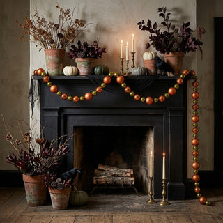 78" Orange & Green Ball Garland