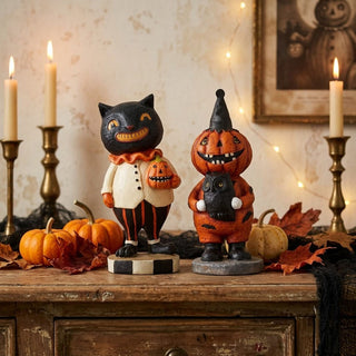 The Partygoer Halloween Figure — Choose Cat or Pumpkin