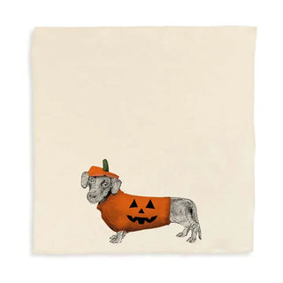 Halloween Dachshund Flour Sack Tea Towel