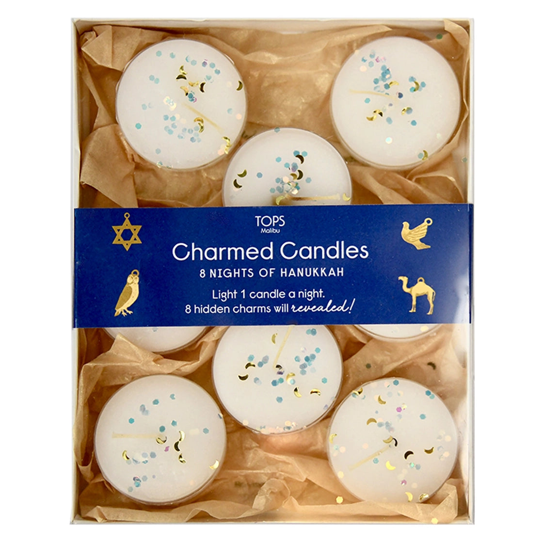 Set of 8 Hanukkah Charm Candles