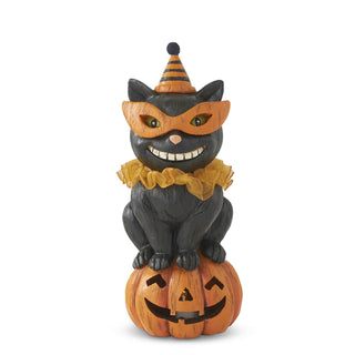 Masquerade Black Cat LED Pumpkin