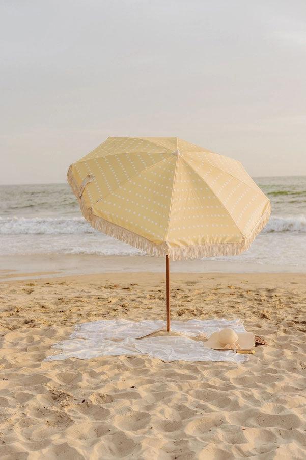 Retro Style Fringed Beach Umbrella - Choose Style