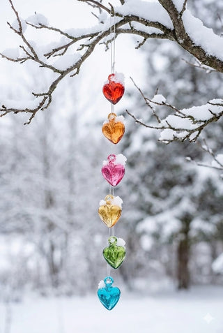 Box of Hand Blown Glass Hearts Gift Set