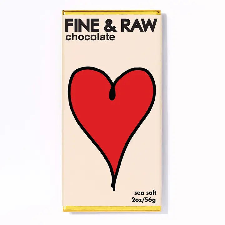 Fine and Raw Chocolate Bar - Valentines 2025 Sea Salt Chocolate Bar - 100% Organic (Copy)