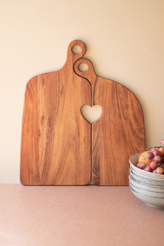 Set of 2 Cutting Boards with Heart
