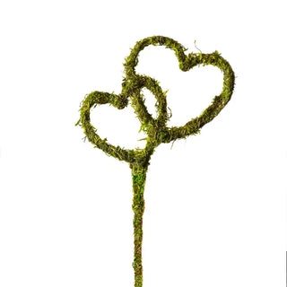 Set of 3 Moss Heart Picks