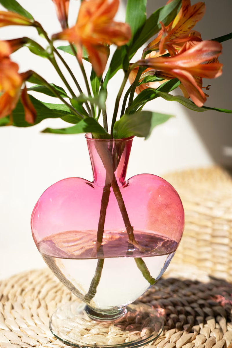 Glass Heart Vase