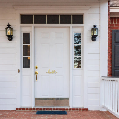 Hello Door Greeting - Choose Brass, Nickel, Bronze, Black