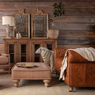 84" Grand Oaks Leather Chesterfield Sofa
