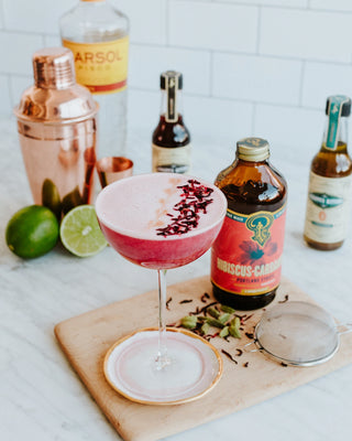 Portland Syrups - Hibiscus Cardamom Syrup 12oz Cocktail / Mocktail Mixer
