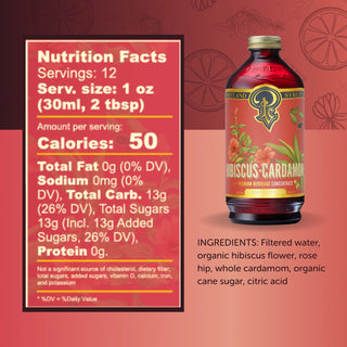 Portland Syrups - Hibiscus Cardamom Syrup 12oz Cocktail / Mocktail Mixer