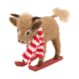 Felt Skiing Highland Cow