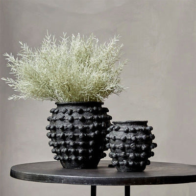 Black Textured Cement Vase - Large