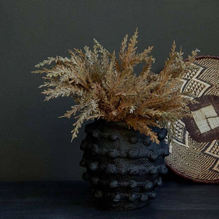 Black Textured Cement Vase - Small