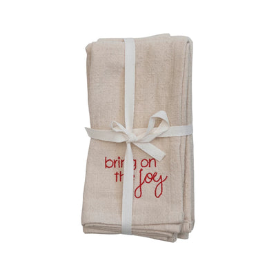 Set of 4 Holiday Saying Napkins