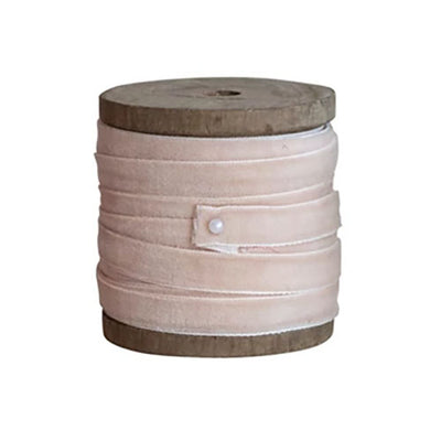 Wooden Spool with Velvet Ribbon - Choose From 3 Holiday Colors