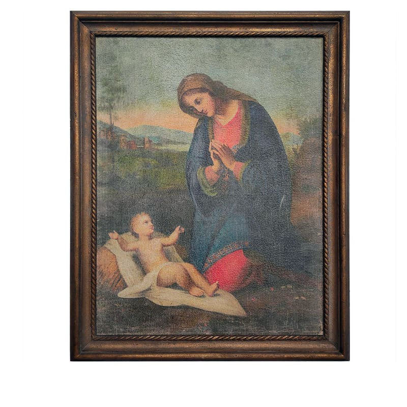 Holy Mother and Child Aged Framed Print