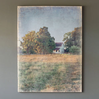 Distressed Watercolor Farm House Print on Canvas - More Coming Soon