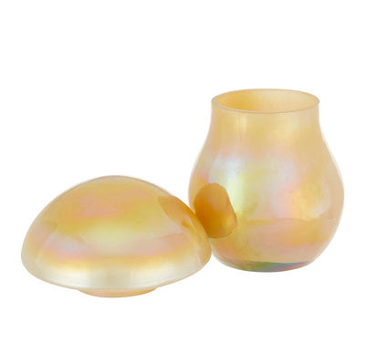 Yellow Glass Mushroom Candle - Floral, Lavender and Amber Scent