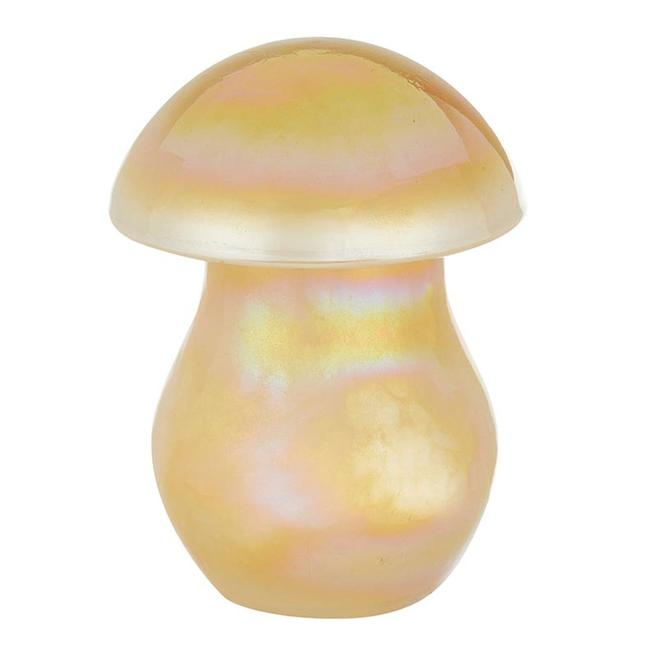 Yellow Glass Mushroom Candle - Floral, Lavender and Amber Scent