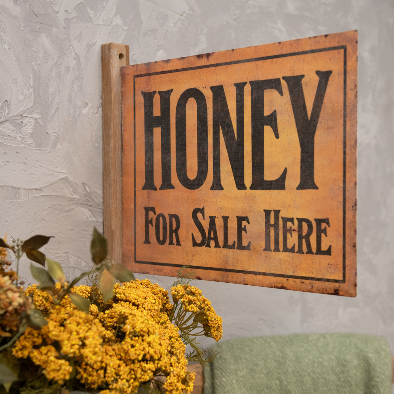 Two Sided Weathered Honey For Sale Sign