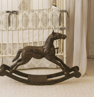 43.5" Weathered Black Wooden Rocking Horse