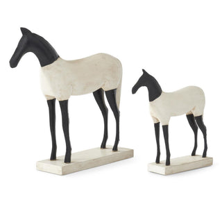 Black and White Metal Horse - Choose Size