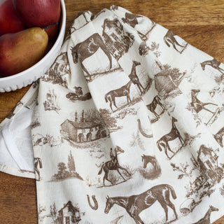 Horse Toile Kitchen Towel
