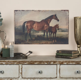 22" Horse with Foal Print on Metal