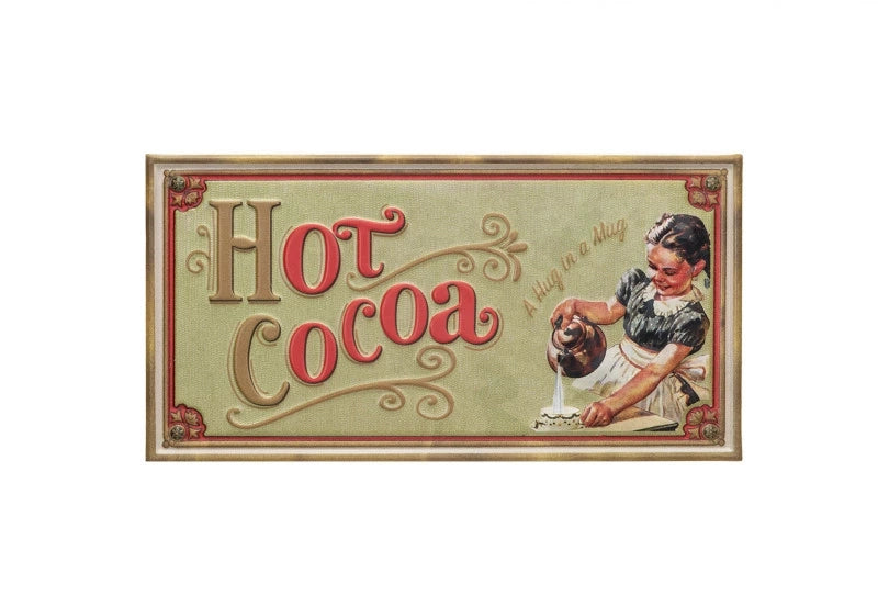 Metal Embossed Vintage Style Hot Cocoa Sign