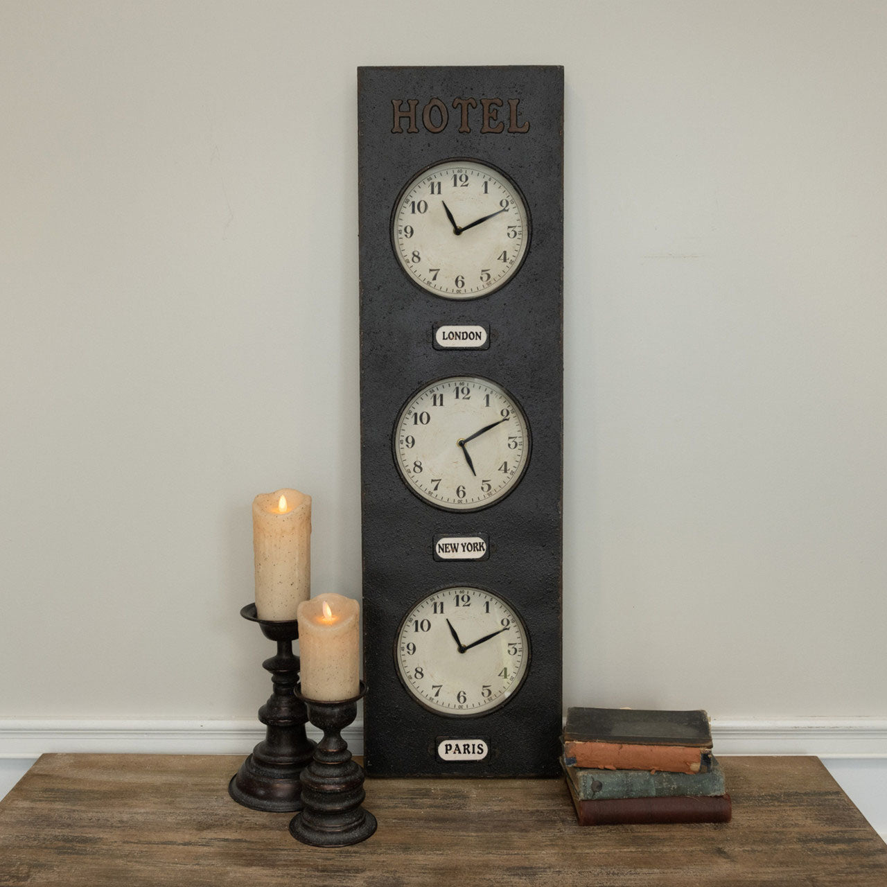 39" Hotel Time Zones Wall Clock