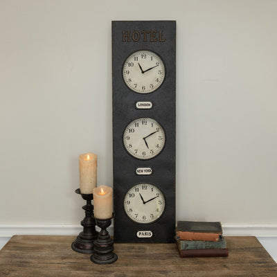 39" Hotel Time Zones Wall Clock