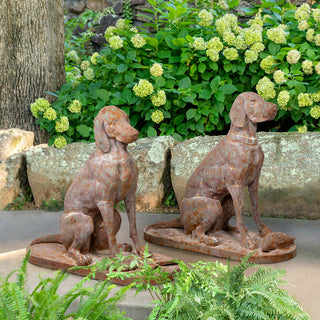 Set of 2 Cast Iron Life Size Hound Dogs