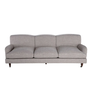 Brown and Cream Houndstooth Sofa