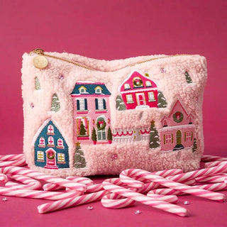 Pink Pine Village Teddy Pouch