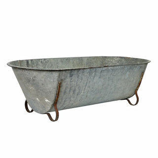 Vintage Zinc Hungarian Bathtub with Feet