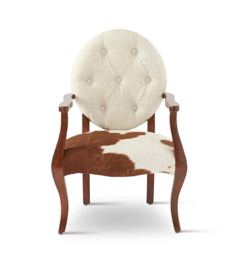 Hide Chair with Linen Back