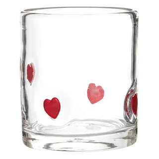 16oz Hand Blown Heart Icons Cocktail Glass