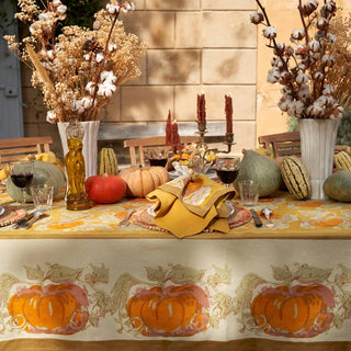 Pumpkin Orange & Mustard Tablecloth - Choose Size