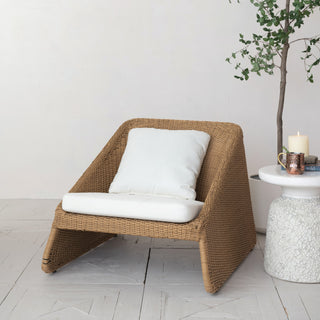 Plastic Wicker & Metal Indoor Outdoor Chair