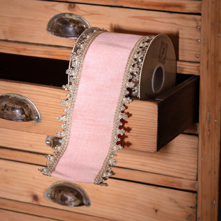 Pink Cameo Dupioni With Jeweled Edge Ribbon