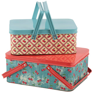 Distressed Cherries Bin - Choose Size