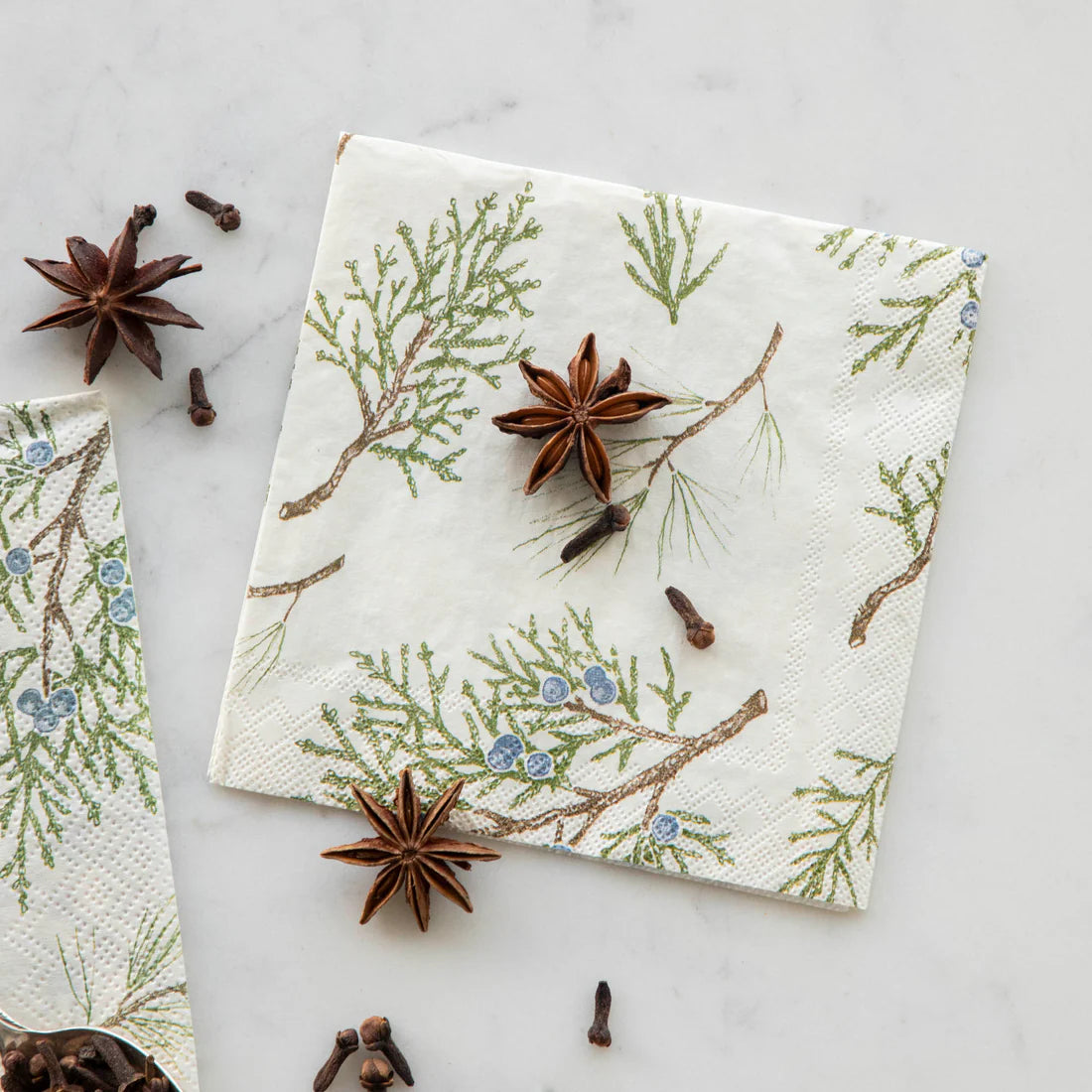 Juniper Sprig Napkins - Choose from Cocktail or Guest Size