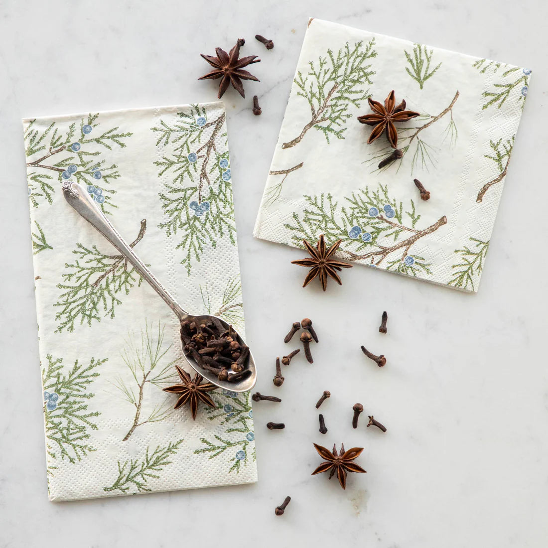 Juniper Sprig Napkins - Choose from Cocktail or Guest Size